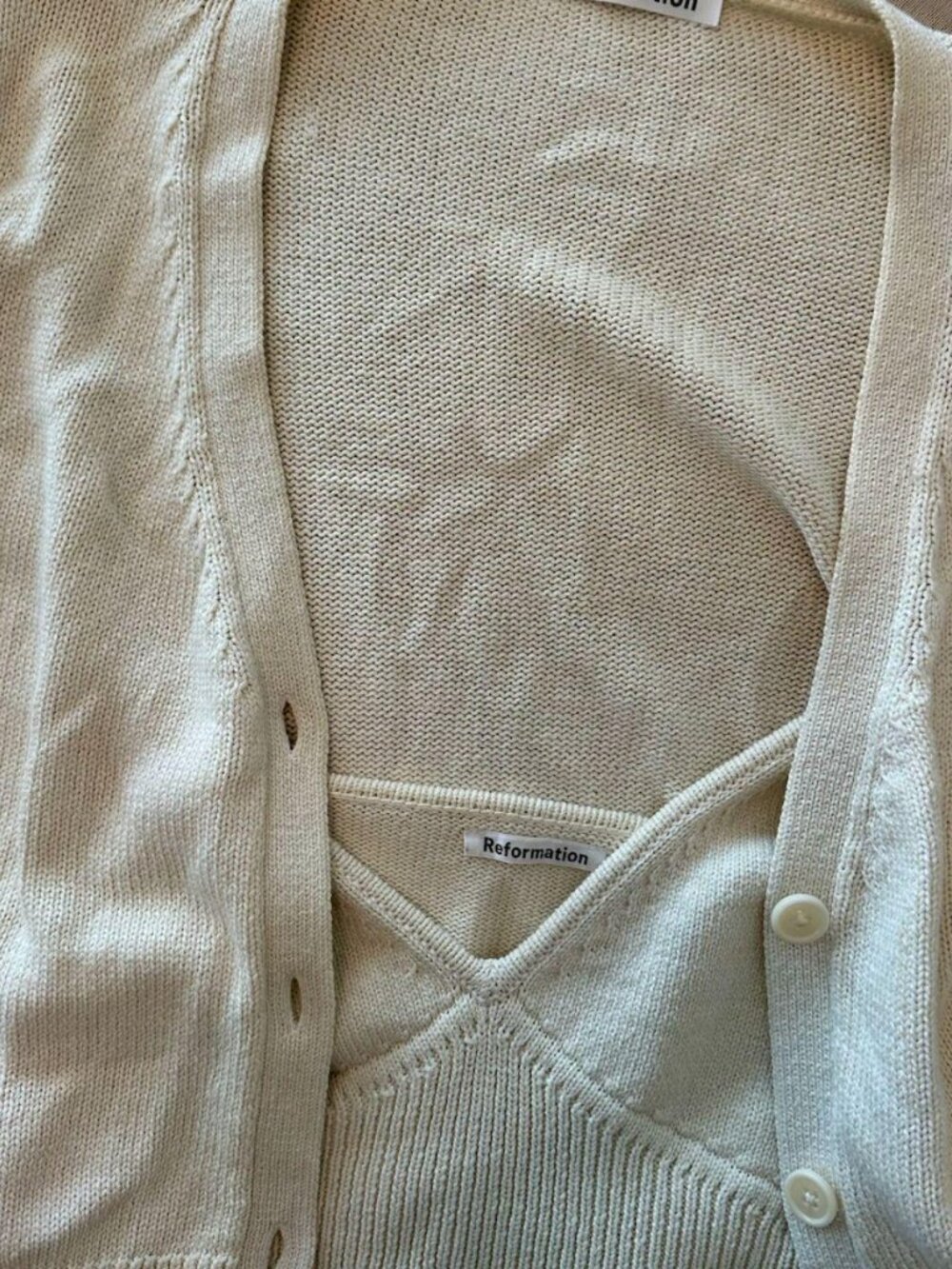Reformation Women's Cream and White Cardigan - Picture 4 of 5